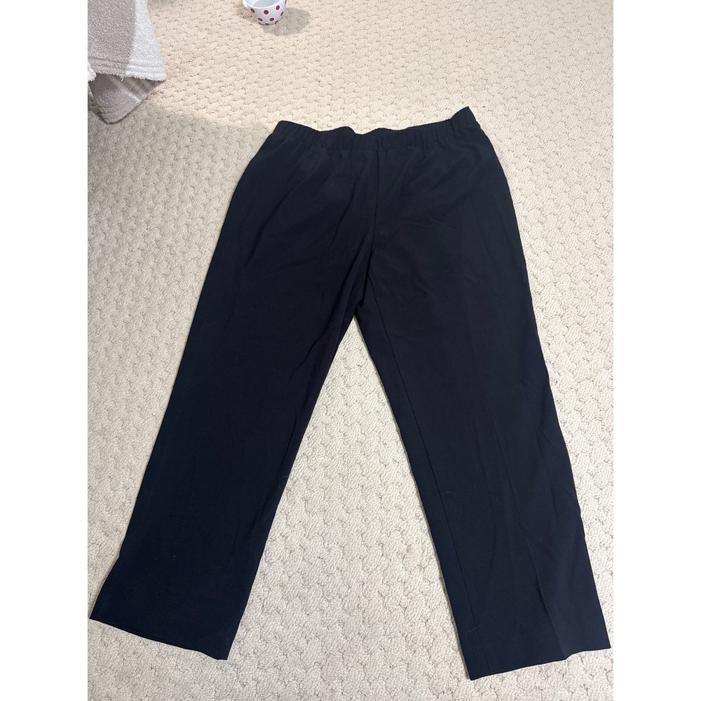 Kim Rogers Petite WMs 14P Black Elastic Waist Straight Leg Dress Pants 14 Petite